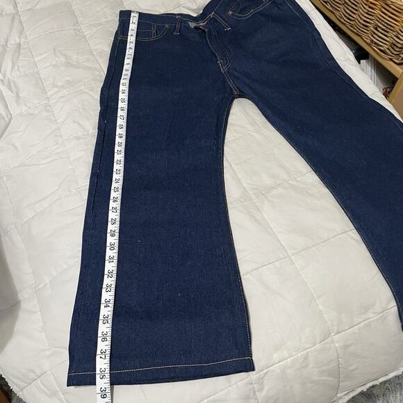 Bigstone Jeans Men 38x79 Indigo Vintage 70s Denim Straight Blue Dark Wash A9011 - Picture 6 of 11